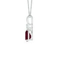thumbnail image 2 of Angara Natural Ruby Necklace in Platinum for Women (Size-7x5mm) - July Birthstone Jewelry | Ruby Teardrop Pendant Necklace, 2 of 9