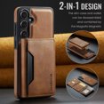 thumbnail image 2 of Detachable Wallet Compatible with Magsafe Wireless Charing for Samsung Galaxy S24 Case with Card Holder Magnetic Snap, RFID Blocking Kickstand 2 in 1 Shockproof Case for Samsung Galaxy S24, Brown, 2 of 9