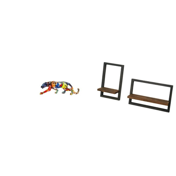 esculturas,estatua de figura decorativa andante,Escultura animal artesanal regalo arte moderno fiesta en casa,Estantes de pared para almacenamiento,Estantes flotantes de madera Estantes de