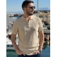 thumbnail image 4 of COOFANDY Mens Textured Knit Polo Shirts Zipper Polo Shirts Short Sleeve Casual Lightweight Golf Shirt, 4 of 5