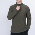 thumbnail image 5 of Generic Men's Outdoor Long Sleeve Polo Shirt Solid Quarter-Zip Golf T-Shirts Solid Color Thermal Pullover Tees Shirt, 5 of 7