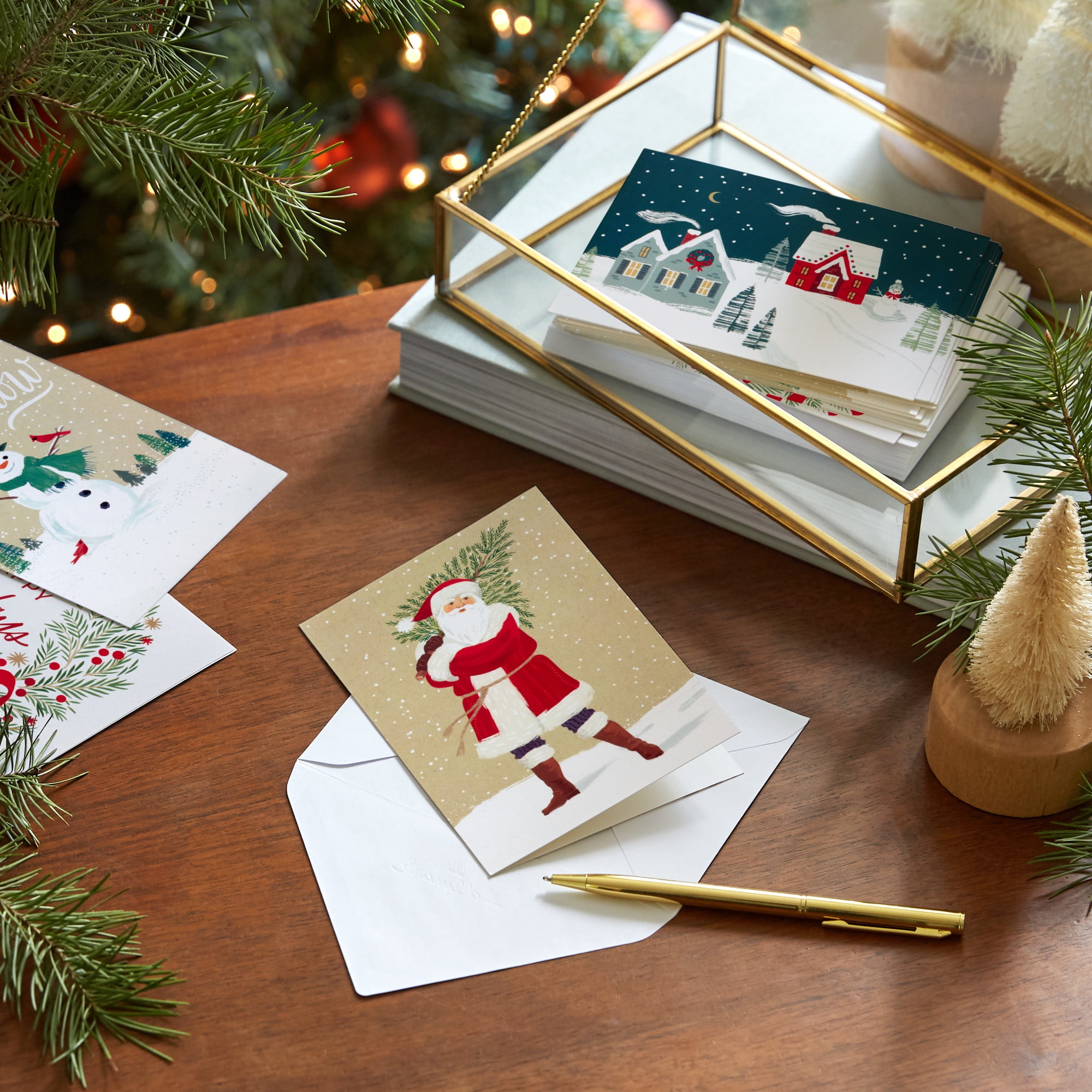 Hallmark Boxed Assorted Christmas Notes, Cozy Holidays (Pack of 20 Cards with Envelopes)