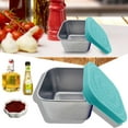 thumbnail image 1 of 1PC Stainless Steel Cutlery Set Snack Box Leakproof Small Food Containers With Silicone Lids Stackable Snack Pots For Kids Stainless Steel Snack Containers Lunch Box For Kids School Green, 1 of 9