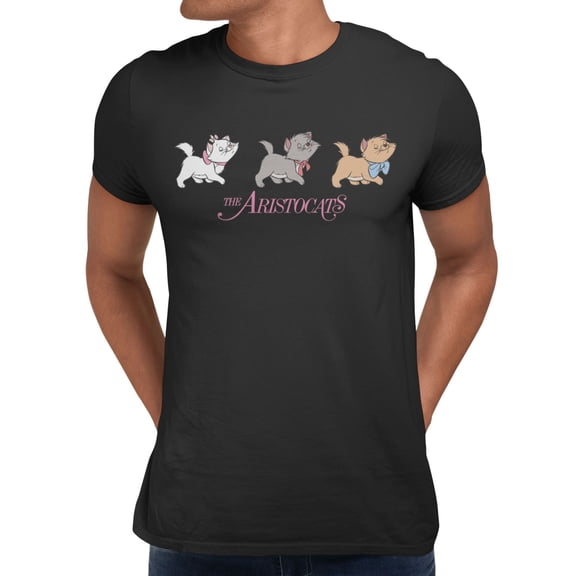 Disney The Aristocats Cute Trio Men's T Shirt (Black, S-XXXL)