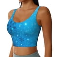 thumbnail image 2 of Gukieu Winter With Snowflakes Print Women's Sports Vest, Low-neck U-shaped Removable Pad Sports Bra for Yoga, Exercise, Dance-X-Large, 2 of 8