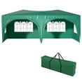 thumbnail image 2 of 10'x20' Heavy Duty Carport Car Pop Up Canopy Garage Outdoor Boat Shelter Party Tent with Sidewalls and Rollable Windows Green, 2 of 8