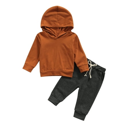 

Awoscut Toddler Baby Boy Girl Hoodie Outfit Long Sleeve Sweatshirt Pants Infant Fall Winter Clothes Set