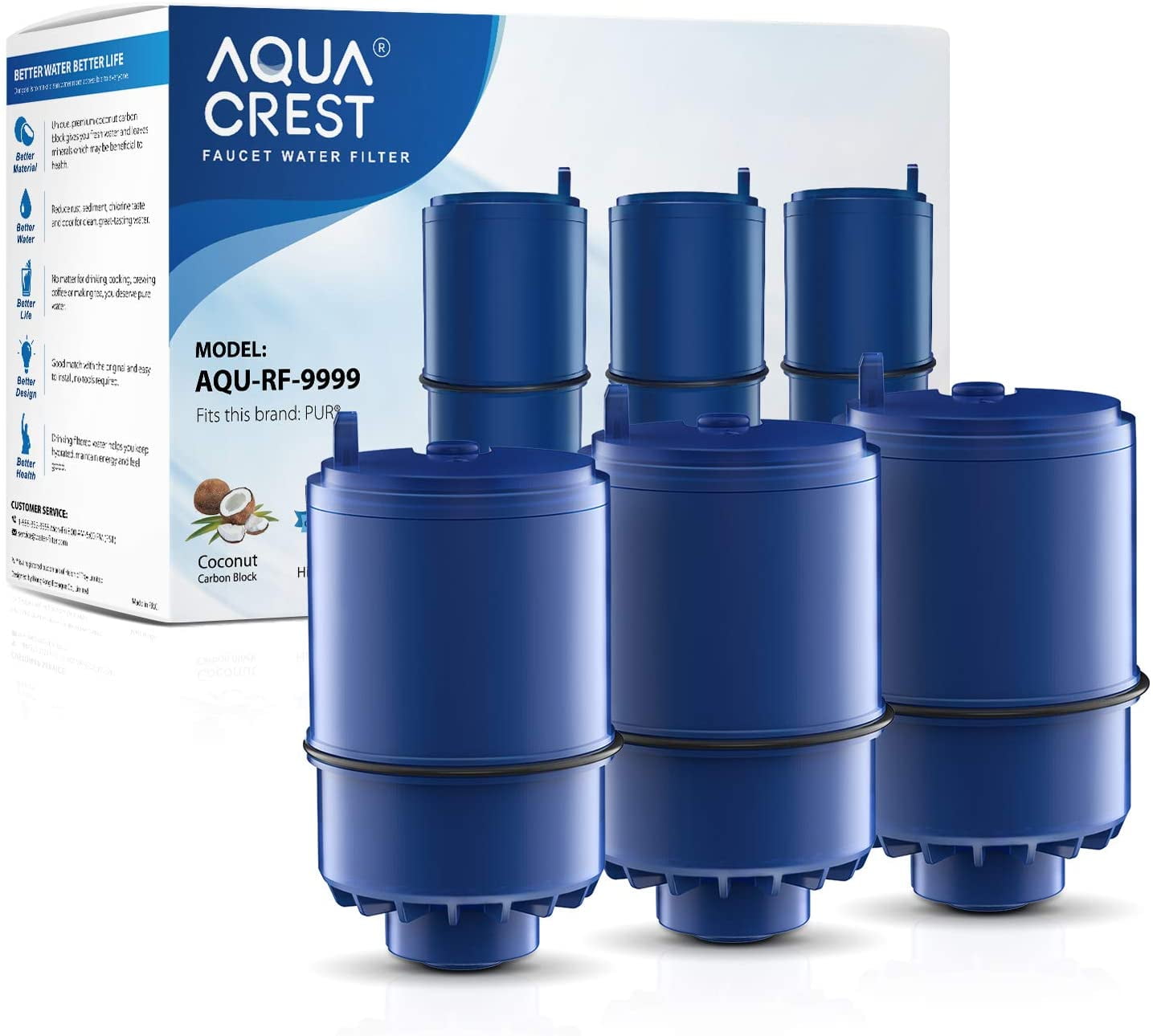 AQUA CREST RF9999 Water Filter, Compatible with Pur RF9999 Faucet