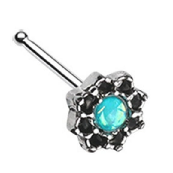 Nose Ring 20g Lotus Opal Sparkle Filigree Icon Nose Stud  20g