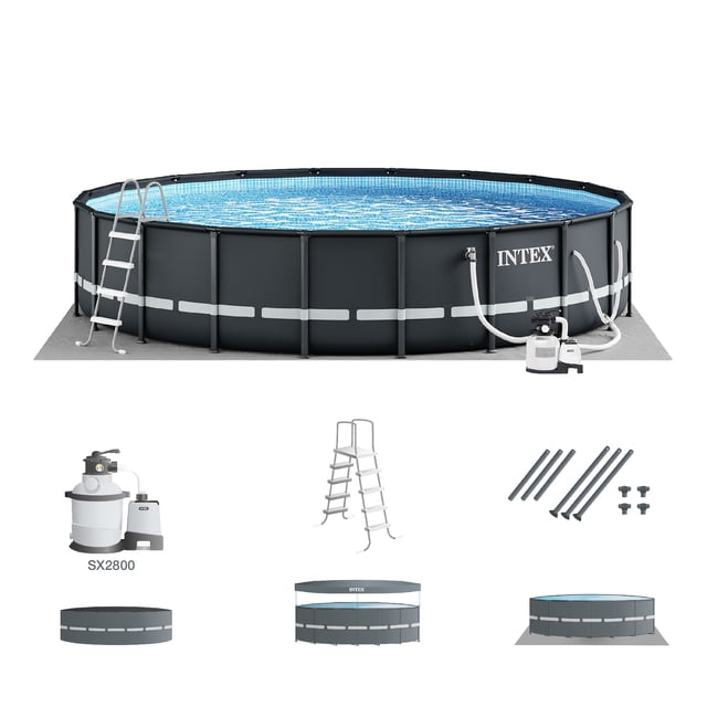 Intex Ultra Frame Piscine hors Terre Ronde pour l'Extérieur 26 Pieds x 52 Pouces Ensemble