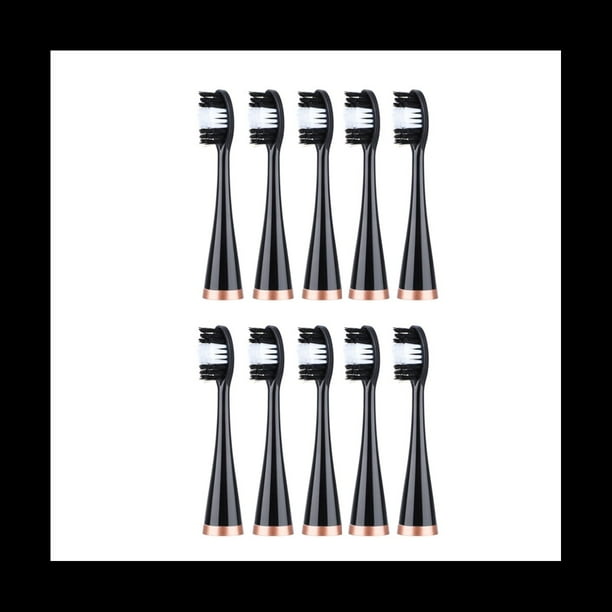10 Cabezales de Cepillo de Dientes EléCtrico, Cabezales de Repuesto para Cepillo de Dientes EléCtrico, Cepillo para Blanquear los Dientes, Negro