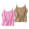 thumbnail image 2 of Only Moment Summer Tank Top Cotton and linen 2pc Tanks & Camis Women's Sleeveless Short Top Loose Causal Sleeveless Summer Shirts Hot Pink,L, 2 of 4