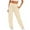 Beige, variant on Women Casual Sweatpants Drawstring High Waist Jogger Ribber Splicing Lounge Sweat Pants with Pocket Dark Gray S