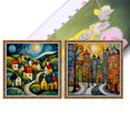 thumbnail image 1 of (14CTABB-567/570__C__40X40) 2 uds hilo algodón ecológico bordado 14CT 2 hebras impresión 40*40cm kit serie paisaje punto cruz casa color, 1 of 9