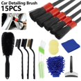 thumbnail image 1 of Car Detailing Brush Set Cleaning Wheels Engine Emblems Air Vent Multifunction Tools Auto Care, 1 of 11