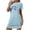 Blue, variant on WREESH Womens Nightgowns Short Sleeve Heart Printed Sleepshirts Cute Night Shirts Soft Pajama Sleepwear Black