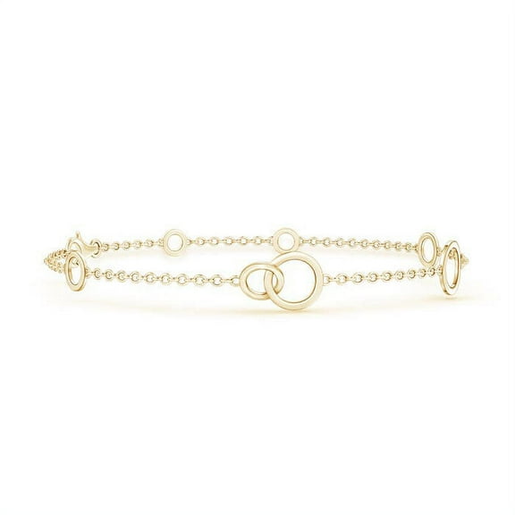 ANGARA Natural Intertwined Open Circle Link Bracelet in 14K Yellow Gold for Women | Birthday, Anniversary, Jewelry Gift for Women