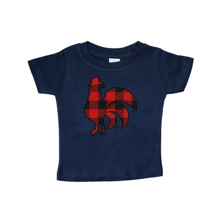 

Inktastic Rooster Silhouette Plaid Gift Baby Boy or Baby Girl T-Shirt