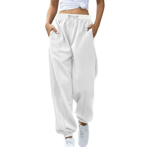 JIUKE Sweatpants for Women High Wasited Joggers with Pockets Drawstring Athletic Baggy Lounge Trousers