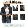 thumbnail image 5 of Cuteduck Women's Plus-Size Zip Up Knit Jacket Solid Color Long Sleeve String Hooded Fall/Winter Rib Cardigan 1X-4X, 5 of 7