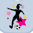 thumbnail image 4 of Inktastic Girl Playing Soccer- Pink and Yellow Stars Girls Baby Bib, 4 of 4