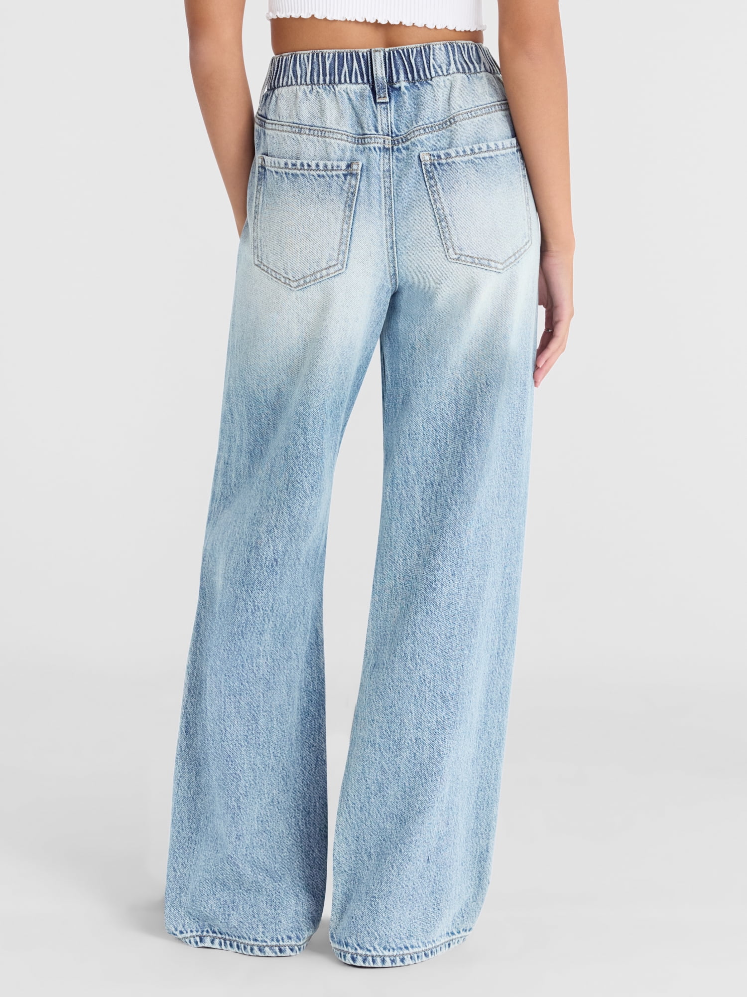 No Boundaries High Rise Baggy Wide Leg Jeans, 34'' Inseam, Women's and Women's Plus, Sizes XXS-4X