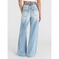 thumbnail image 3 of No Boundaries Women's High-Rise Baggy Wide-Leg Jeans, 32 in Inseam, Medium Denim Destruct, XS, 3 of 5