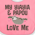 thumbnail image 4 of Inktastic Yia Yia and Papou Love Me Sloth Boys or Girls Baby Bib, 4 of 4