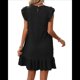 thumbnail image 3 of Vestidos de Verano para Mujer, Cuello Redondo, Corta, Dobladillo con Volantes, Vestido Mini Informal, Negro, Talla XL, 3 of 7