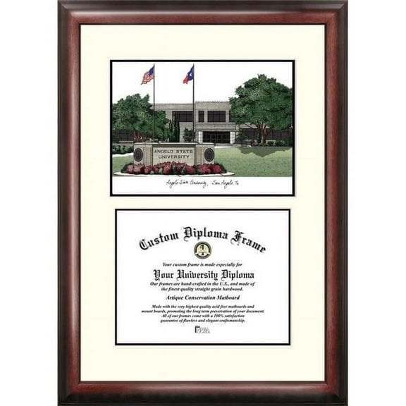 Campus Images TX999V Angelo State University ''Scholar'' Lithograph and Diploma Frame