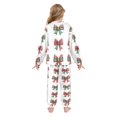 thumbnail image 3 of Fluffy Pajamas Set Fuzzy Winter Warm Pj Sets Pullover Tops and Long Pants Red and Green Tartan Bow X-Small, 3 of 8