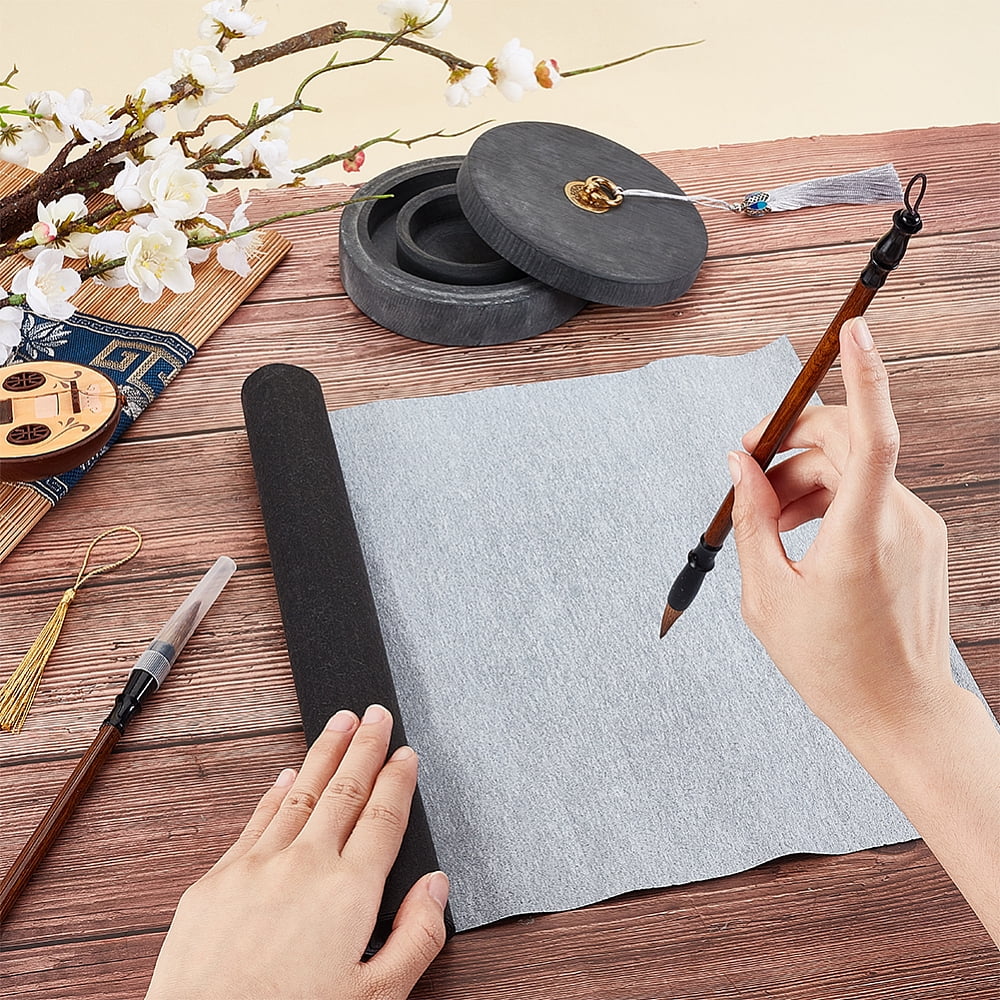 Moisture Retaining Ink Stones with Chinese Non-woven Fabrics Brush Water Writing Magic Cloth Chinese Calligraphy Brushes Pen Mixed Color