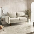 thumbnail image 2 of Pemberly Row 58" Round Arm Upholstered Velvet Loveseat in Beige, 2 of 13