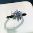 thumbnail image 2 of K-KED 925 Silver Round Cut Cubic Zircon Ring Charm Women Wedding Delicate Jewelry Sz 6-10-6, 2 of 8
