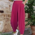thumbnail image 2 of Inleife Womens Summer Pants 2025 Trendy, Casual Elastic Waist Women New Fashion Solid Pocket Pants Full Length Pants, 2 of 5