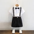 thumbnail image 4 of BOOMNY Boys School Uniform Outfit Sets British Short Sleeve Shirts Suspender Shorts Outfits for Kids Elegant Formal Wedding Outfits, 4 of 4