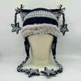 thumbnail image 2 of AWZXDE Winter Hats Unisex Knitted Beanie With Star Stripes And Cat Ear Braids Simple For Halloween And Daily Wear Dark Gray, 2 of 3