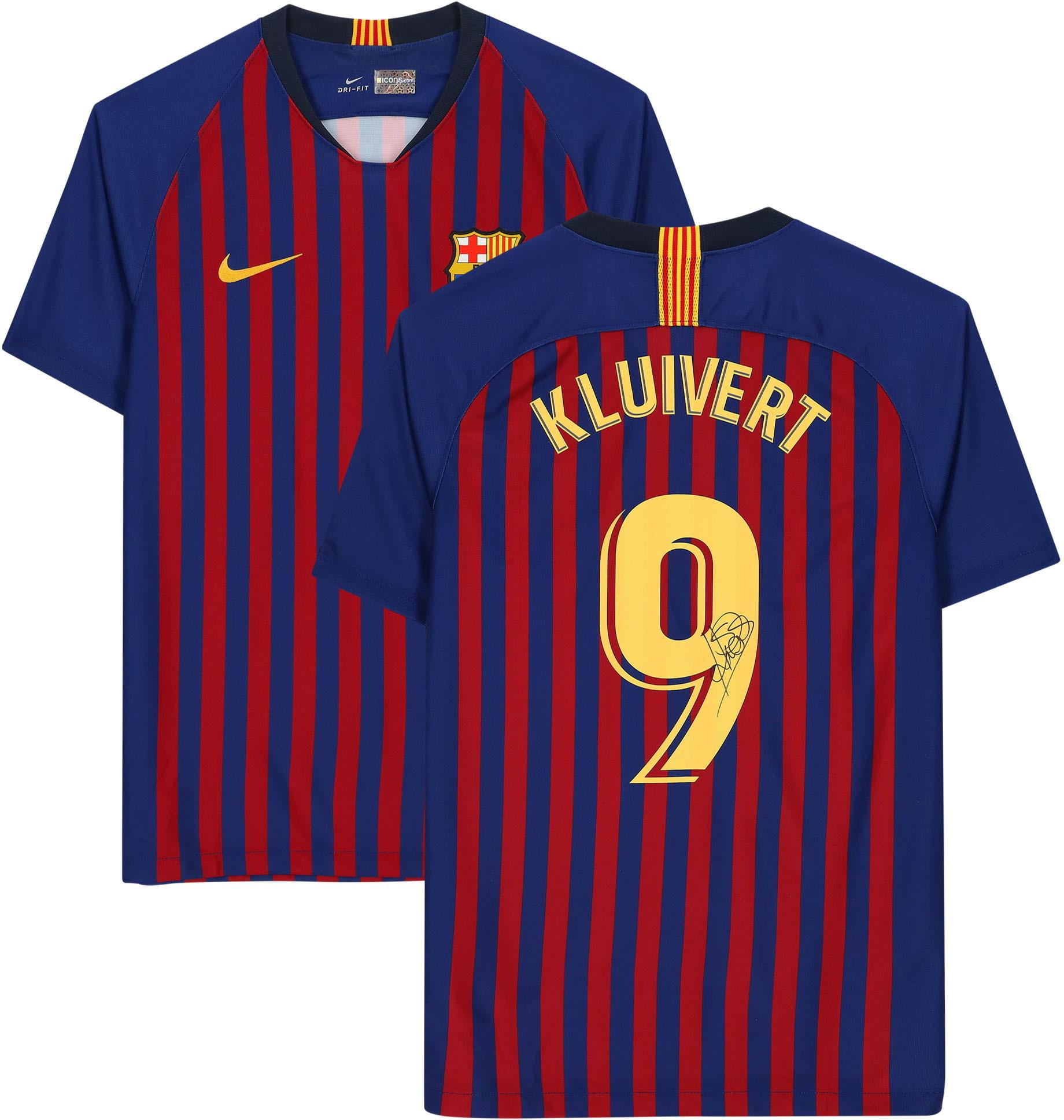 Patrick Kluivert FC Barcelona Autographed 2018-19 Home Jersey - Icons
