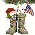 thumbnail image 1 of Xihbxyly Adorno de Botas Vaqueras Occidentales, Diseño de Uniforme Militar, Impresión Por Sublimación a Doble Cara, Decoración para Árbol de Navidad, Regalos para Veteranos, Accesorios Navideños, 3 C, 1 of 2