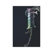 Notebook: Art Nouveau Initial F - Multi Color on Black - Lined Diary / Journal