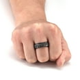 thumbnail image 2 of Tioneer Tungsten Carbide Silver or Black Faceted Center Design High Polish Wedding Band Ring Mens Womens 8mm w/ Free Engraving, 2 of 7