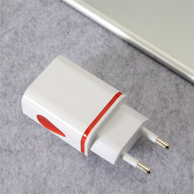 Oliegs Heated Blanket 2-Port Charging USB Hub Wall-mounted Water Drop-Shaped Light-Emitting Charger Power Adapter EU Plug Chocolate