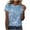 #3-Blue, variant on Women Tees Under $10, Womens Summer Tops Regular Casual Short Sleeve Flower Print Round Neck Pullover Blouse