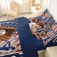 thumbnail image 4 of Feelyou Baseball Athlete Twin Bedding Sets 7pcs, US Flag Bedding Comforter Set, 4 of 7