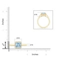 thumbnail image 4 of ANGARA Natural Classic Square Aquamarine Halo Ring in 14K Yellow Gold for Women (Size-6mm) | March Birthstone, Birthday, Anniversary, Jewelry Gift for Women | Natural Aquamarine Ring, 4 of 8
