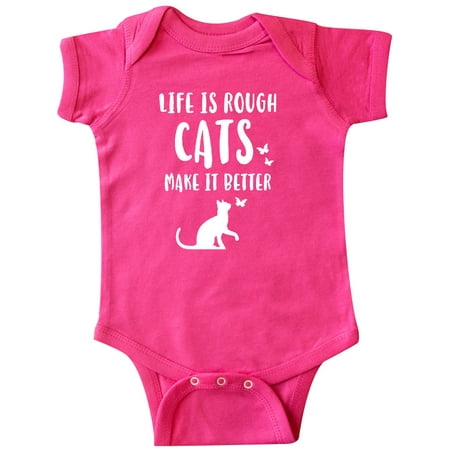 

Inktastic Life Is Rough Cats Gift Baby Boy or Baby Girl Bodysuit