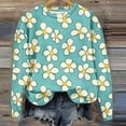 thumbnail image 4 of ClodeEU Women's Floral Print Long Sleeve Sweatshirts ,Casual Crew Neck Loose Going Out Pullover Tops Light Blue,Womens Plus S, 4 of 6