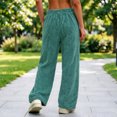 thumbnail image 5 of Women's Fleece Pajama Pants Mid Weight Warm Lounge Bottoms Drawstring Elastic Waist Casual Soft Sleepwear, 5 of 7