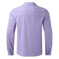 thumbnail image 3 of PEASKJP Dress Shirt for Men Winter Mens Long Sleeve Shirt Button Down Winter Tops (Purple,L), 3 of 5