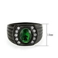 thumbnail image 2 of IP Black (Ion Plating) Stainless Steel Ring with Synthetic in Emerald for Women Style TK3764 Size 10, 2 of 5